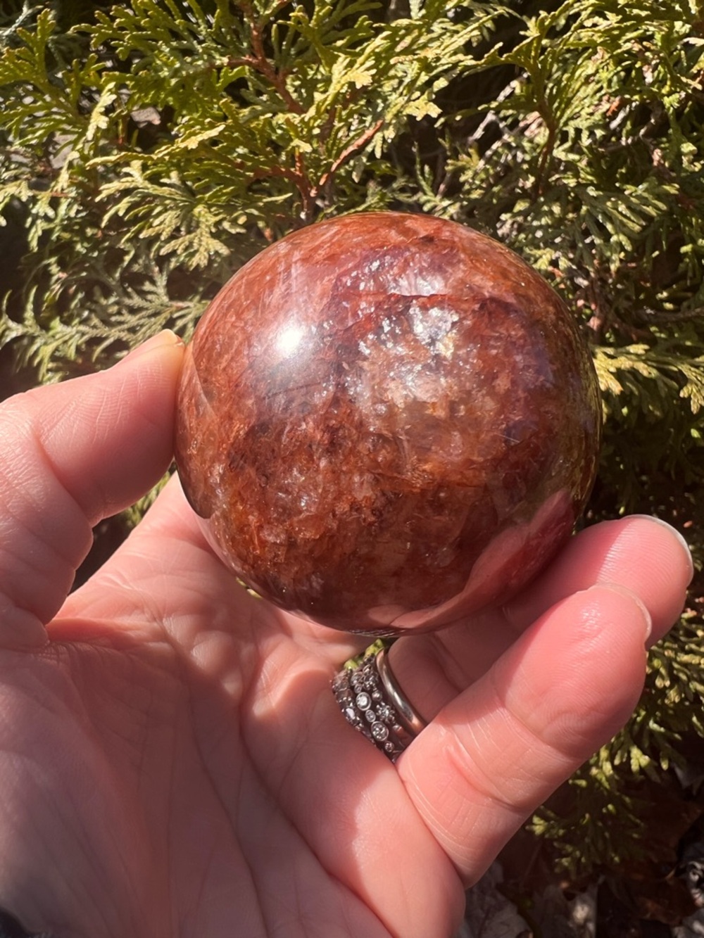 Fire (1) quartz sphere | Crystal